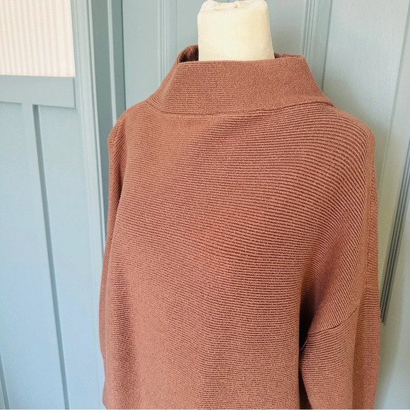 Anrabess Women's Casual Turtleneck Long Sleeve Loose Oversized Sweater Brown L - Picture 6 of 11